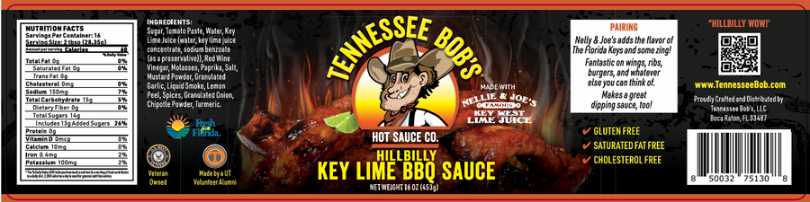 Hillbilly Key Lime BBQ Sauce packaging