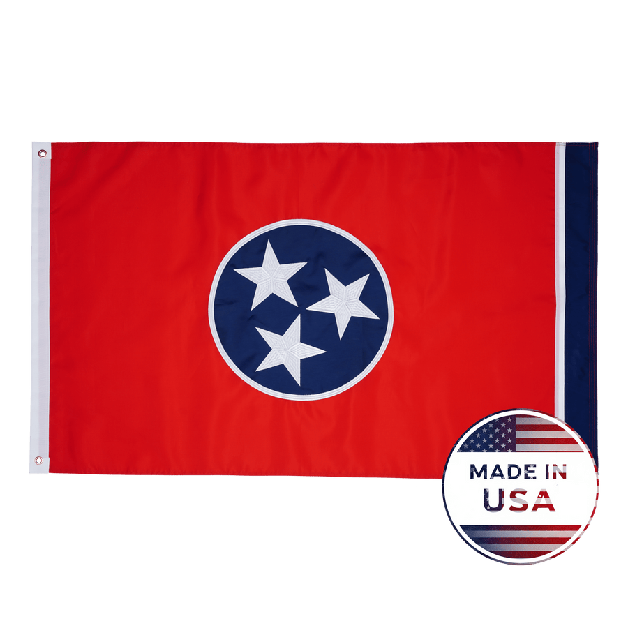 Tennessee 3x5 state flag made in USA with embroidered three-star emblem