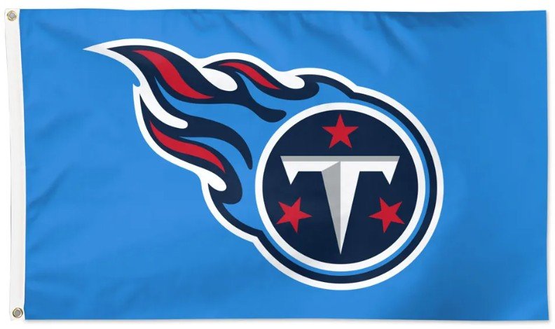 Tennessee Titans 3x5 flag with deluxe light blue background