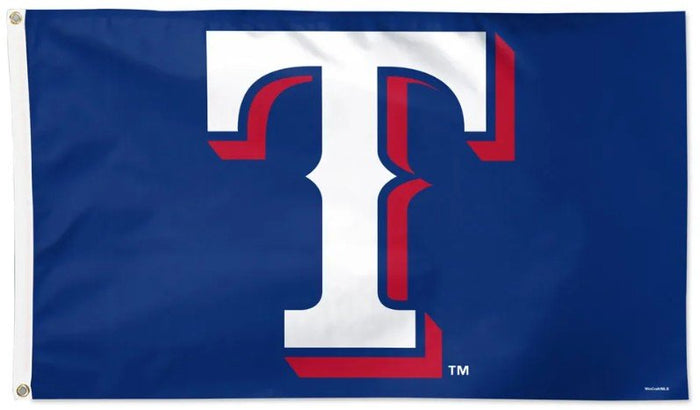 Texas Rangers 3x5 MLB flag with deluxe blue background