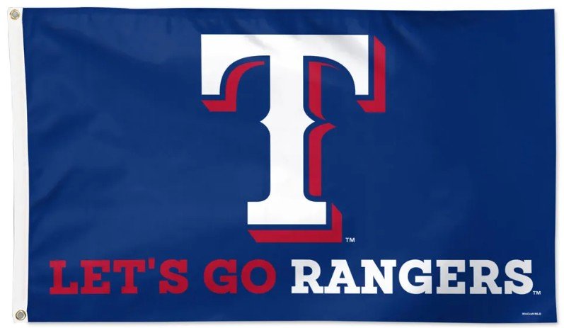 Texas Rangers 3x5 slogan flag made in USA