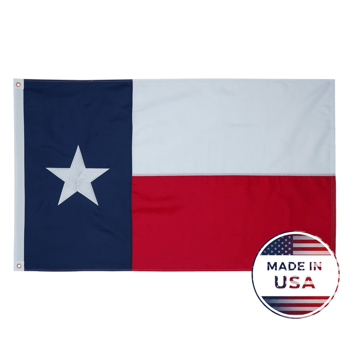 Texas 3x5 state flag made in USA with embroidered Lone Star design