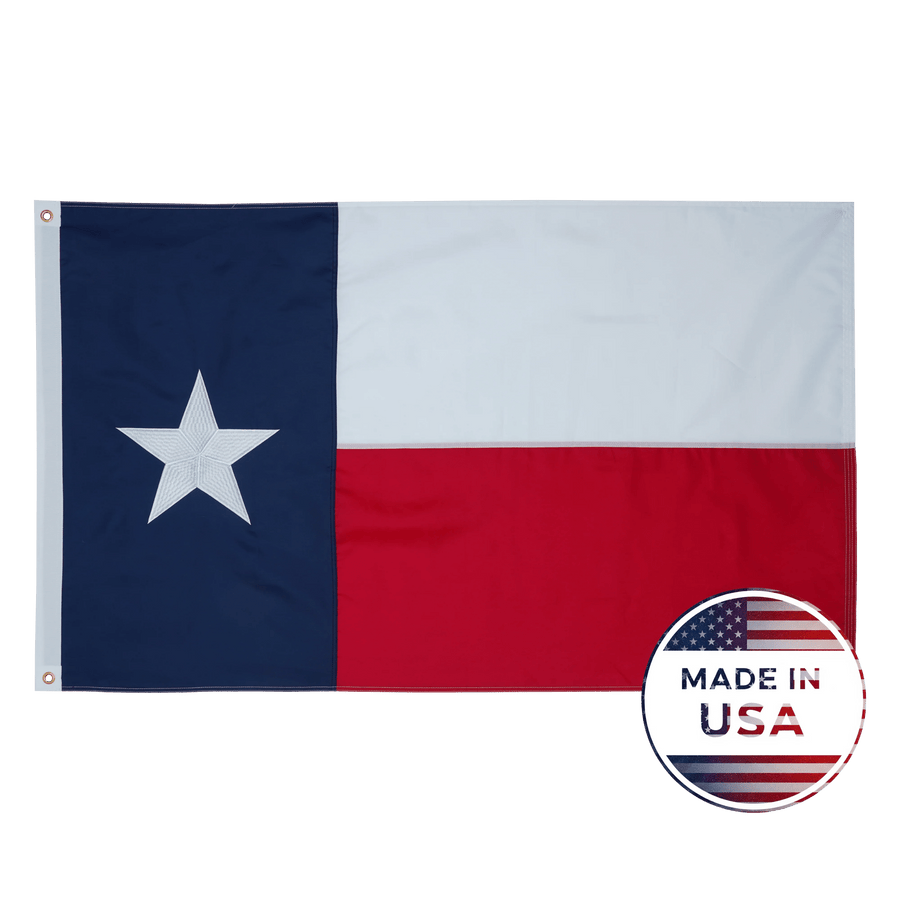 Texas 3x5 state flag made in USA with embroidered Lone Star design