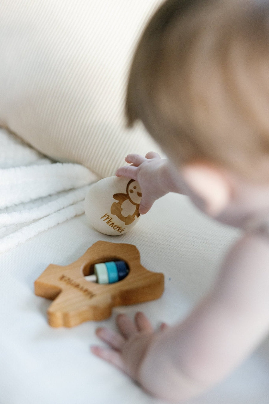 Texas cherry wood rattle in a lifestyle setting