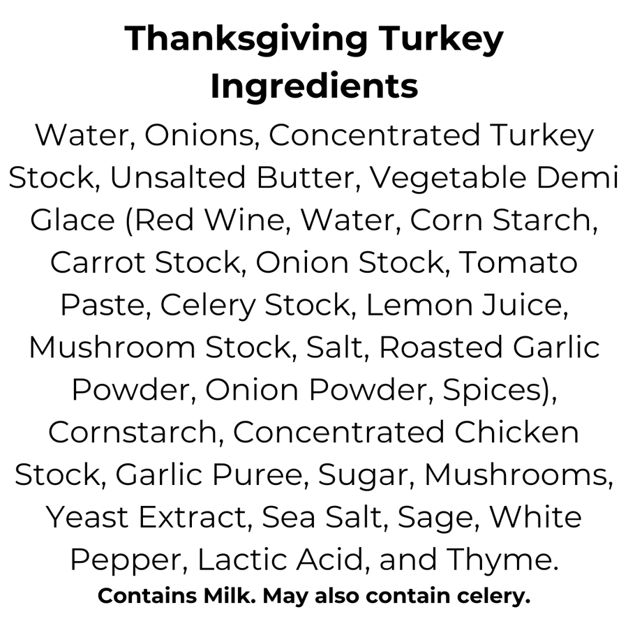 Thanksgiving Turkey Gourmet Gravy — ingredients panel