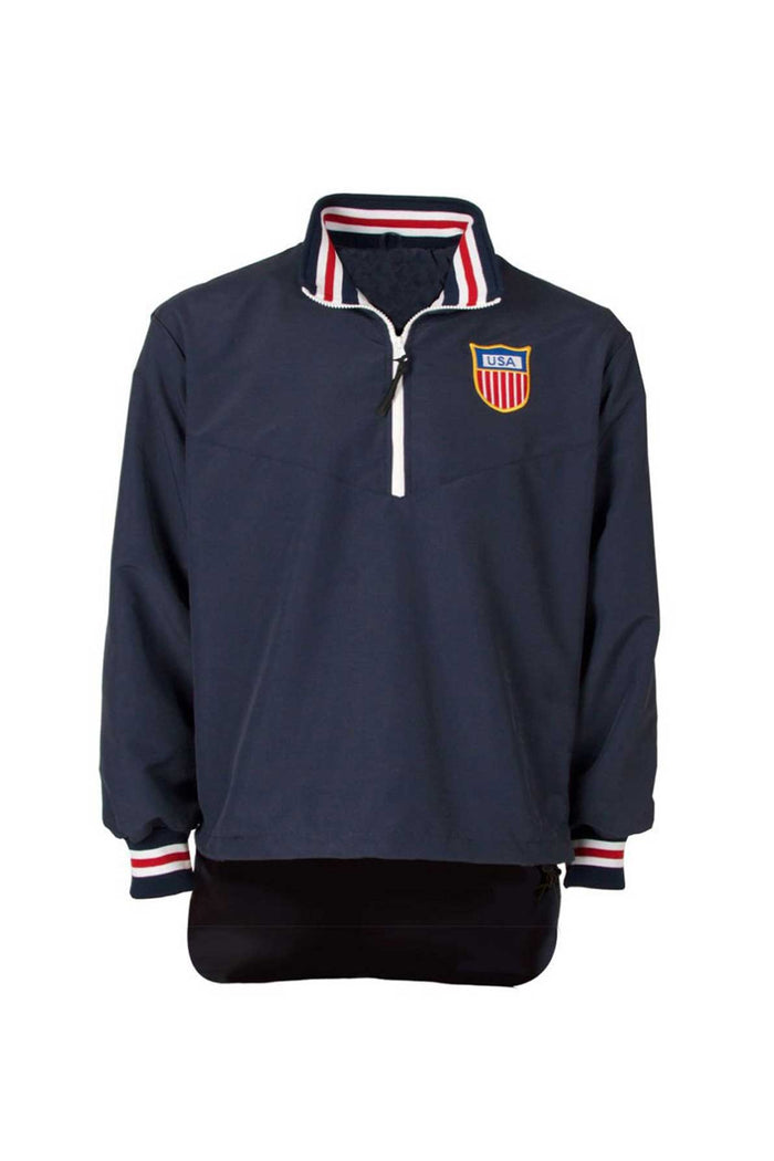 Stevenson 44th Anniversary Jacket: navy anniversary jacket, front view.