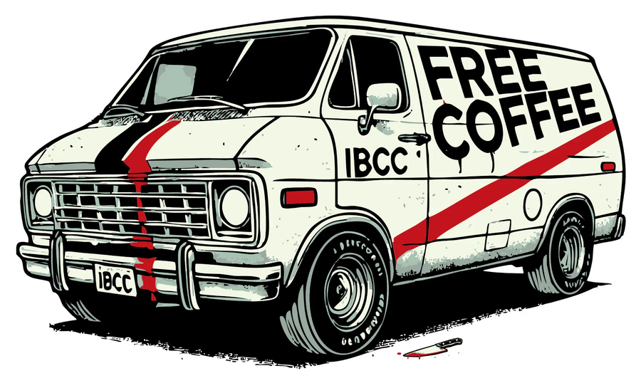 Matching Free Coffee van sticker included with the mug