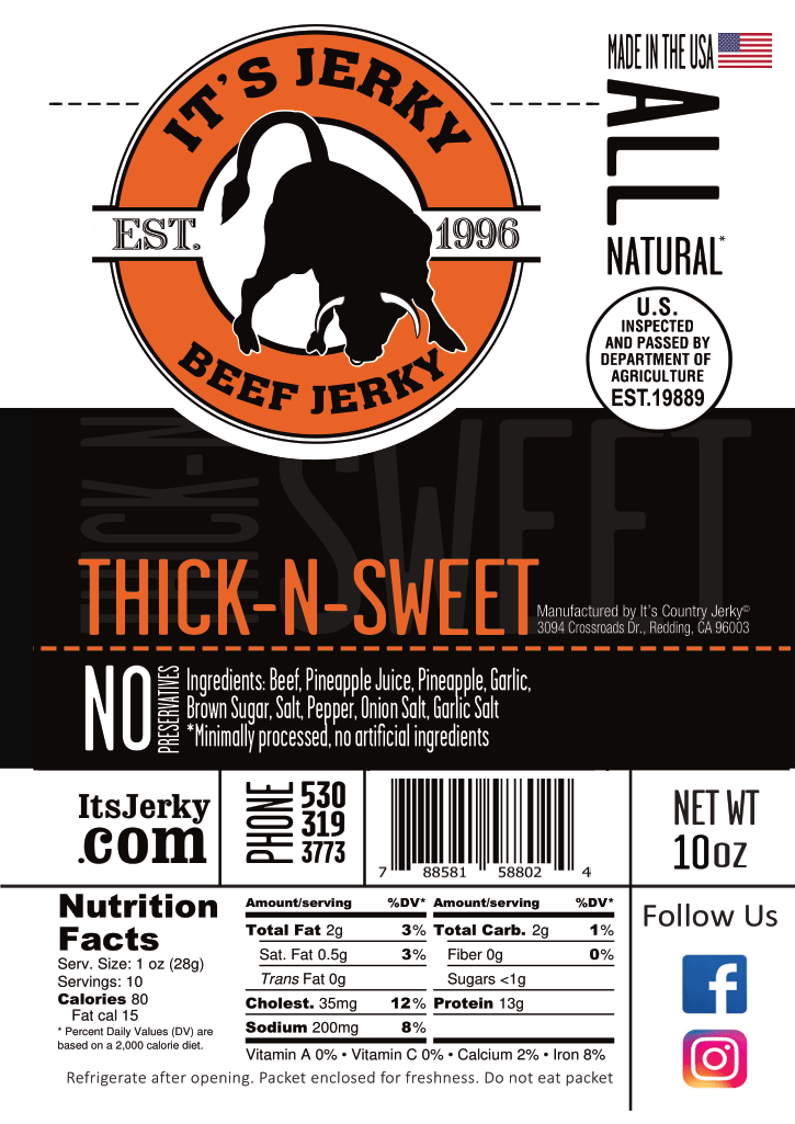 Thick & Sweet Beef Jerky – 10 oz – product image 2