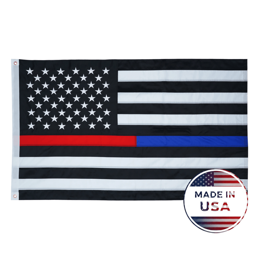 Thin Red and Blue Line American Flag - 100% Made in USA