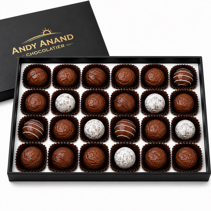 Champagne, Rum, Irish Cream & Kahlua Belgian Chocolate Truffles, 24 pc