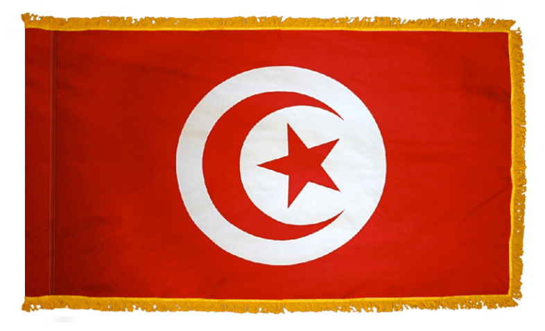 Tunisia nylon flag product image with red crescent and star inside white circle