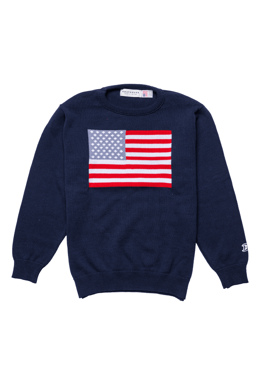 Unisex American Flag Knit Crew