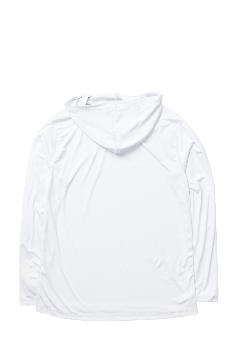 Boathouse Logo UPF 50+ Sun Hoodie: white sun hoodie, back view.
