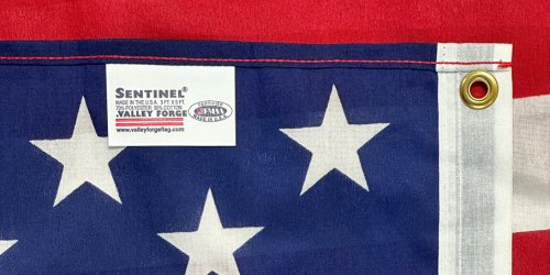 USA-made cotton American flag with sewn stripes and embroidered stars — product image 3