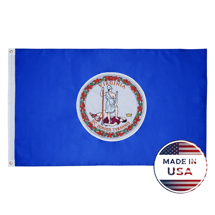 Virginia 3x5 state flag made in USA with embroidered Commonwealth seal