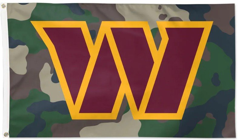 Washington Commanders 3x5 camouflage NFL flag with team logo