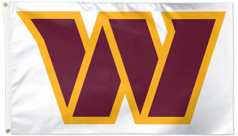 Washington Commanders 3x5 white flag with team logo