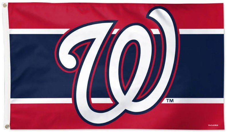 Washington Nationals 3x5 striped MLB flag with team logo