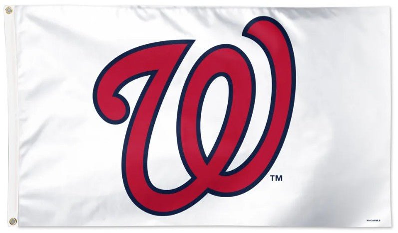 Washington Nationals 3x5 white flag with team logo