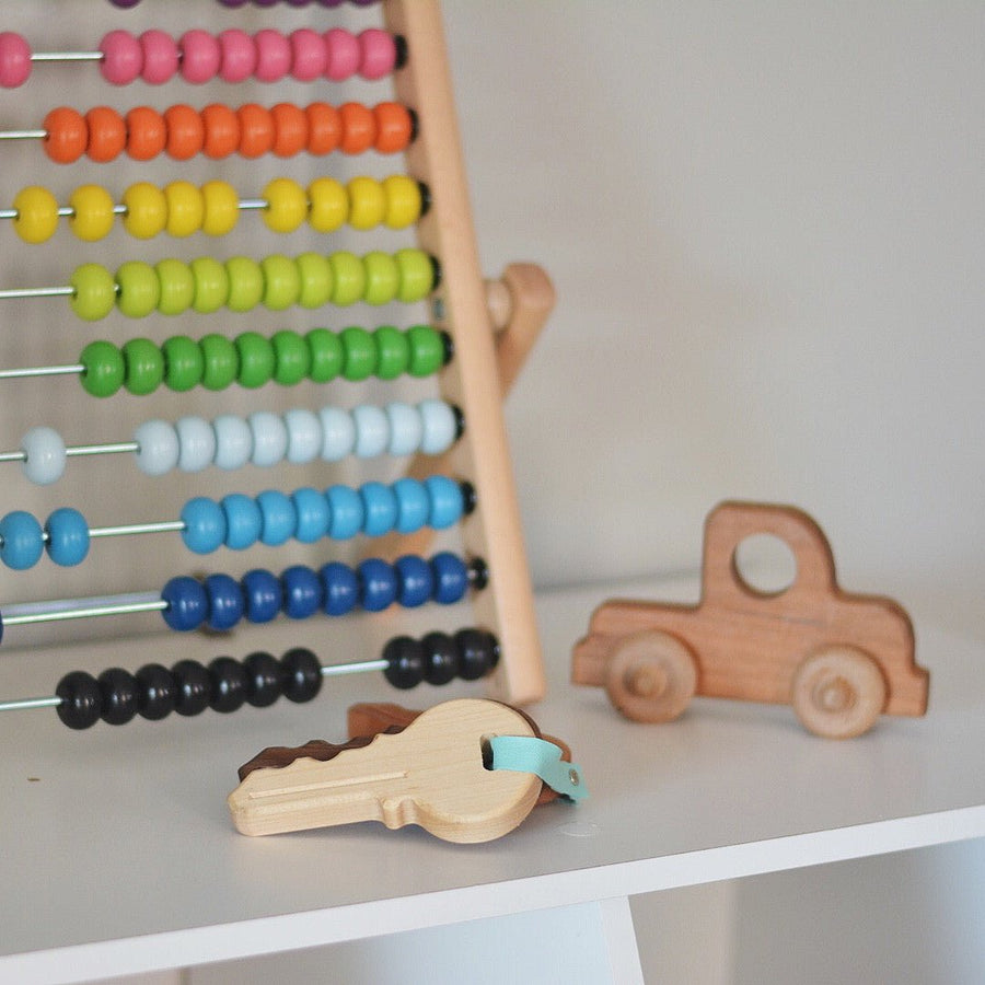 Wooden Toy Keys: Maple, Cherry & Walnut, Set of 3