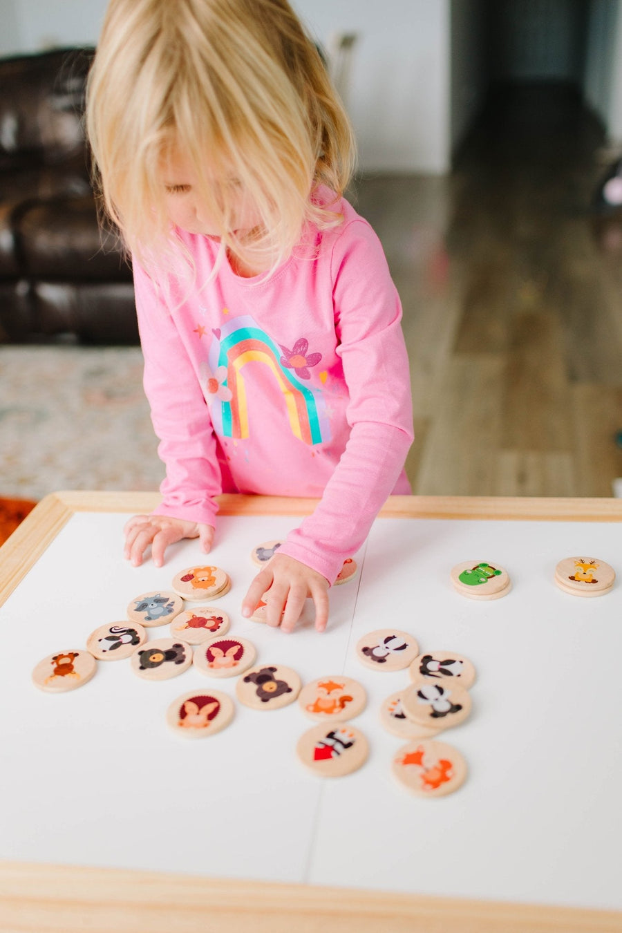 Woodland Animal Matching Game: 24 Wooden Tiles