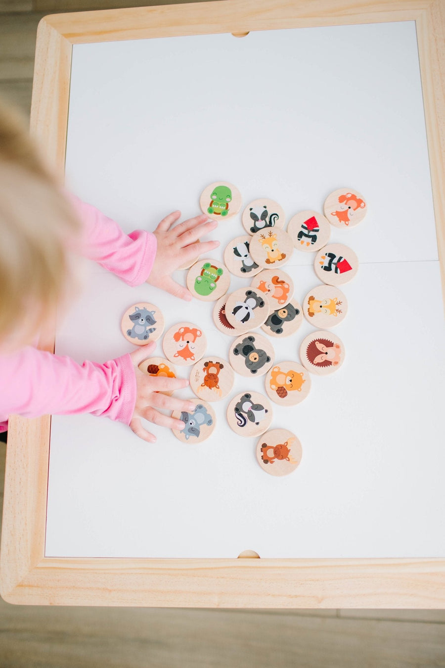 Woodland Animal Matching Game: 24 Wooden Tiles